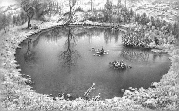 winter landscapes 20 Winter Landscapes Drawn With a Pen